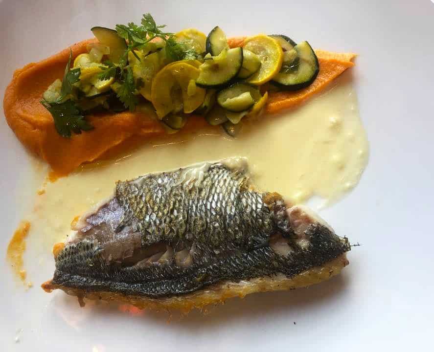 French Sea Bass prepared to perfection at La Cigale in Nantes, France
