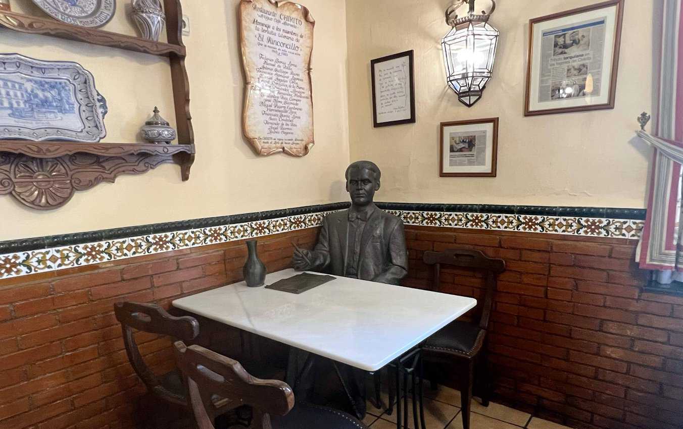Garcia Lorca is given his own place of honor at Restaurante Chikito, where a literary group called El Rinconcillo once gathered