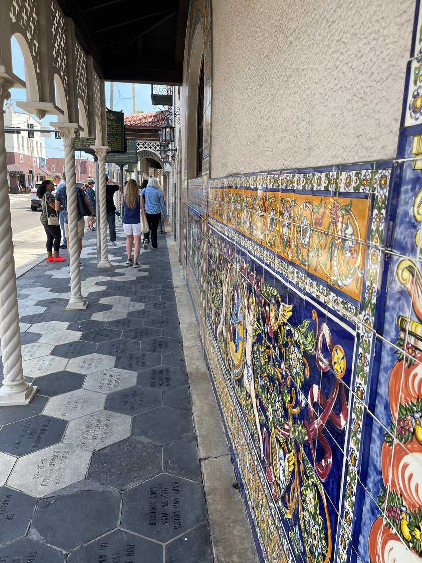 Tiles on the walls of the Columbia Restaurant.