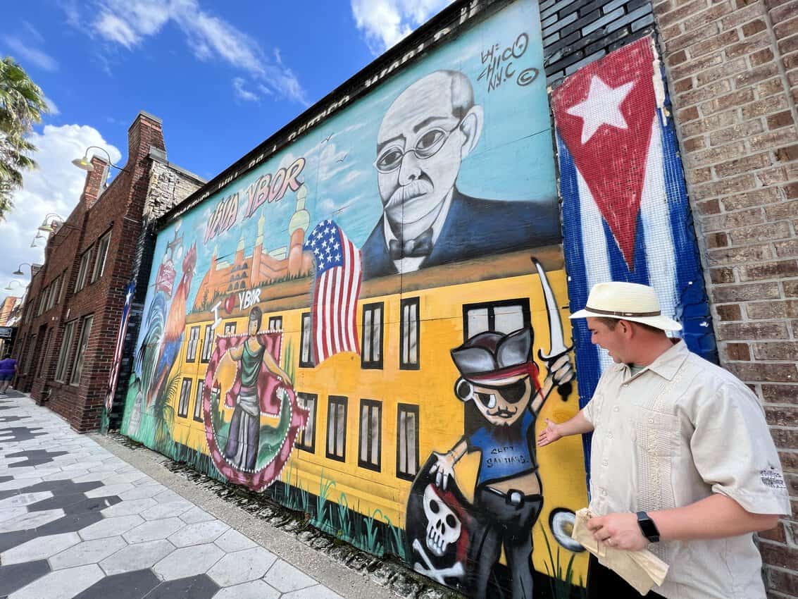 The 'Viva Ybor" mural celebrating Ybor City on 7th Avenue was created in 2012 by Artist, Chico Garcia