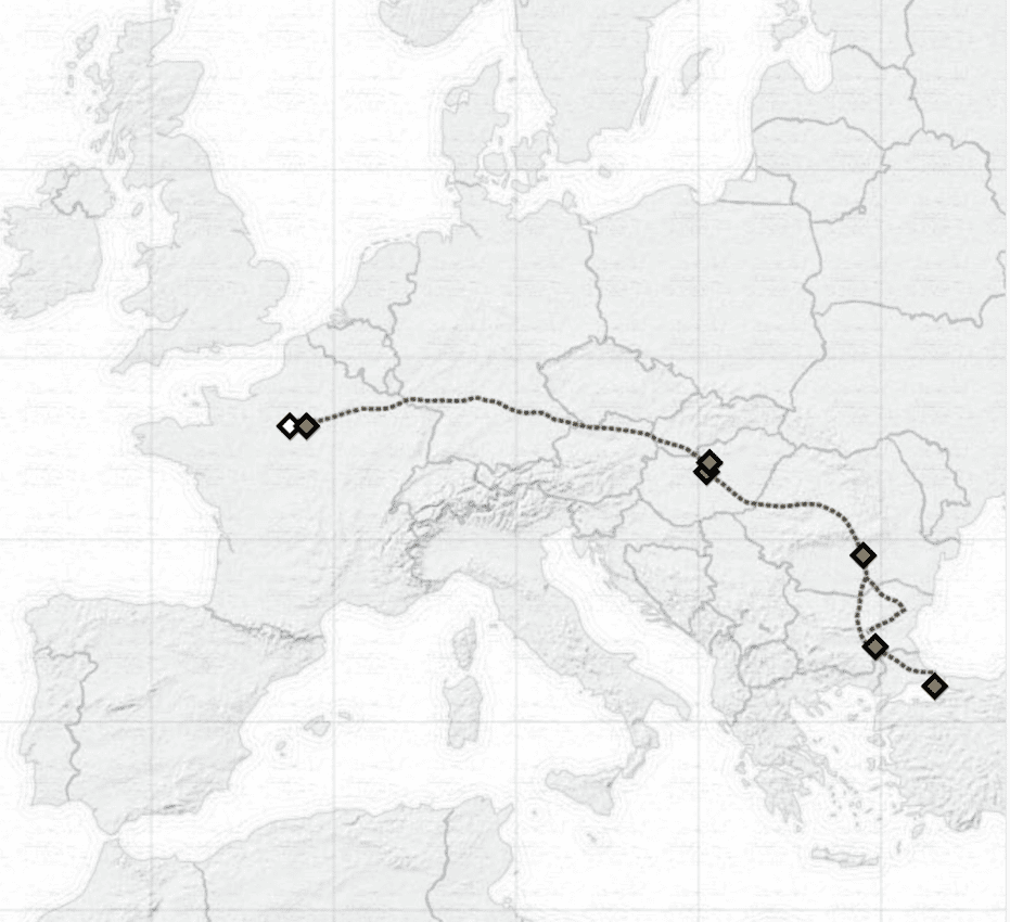 Paris to Istanbul route of the Belmond Orient Express luxury train.