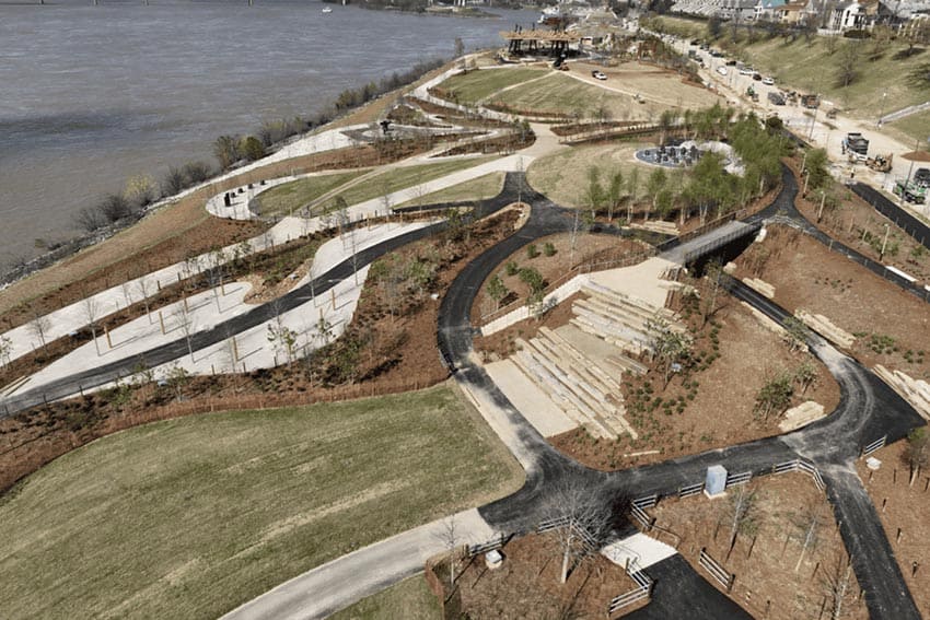 Tom Lee Park: A Fun Addition to Memphis 1 A bird's eye view of the park in Memphis
