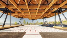 The park will feature a space with an overhang for people to cool off.