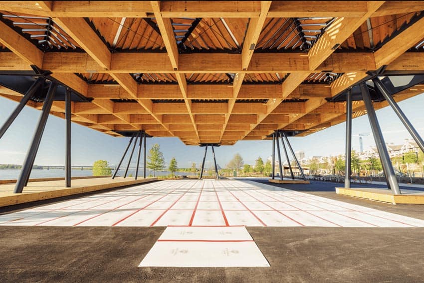 The park will feature a space with an overhang for people to cool off.