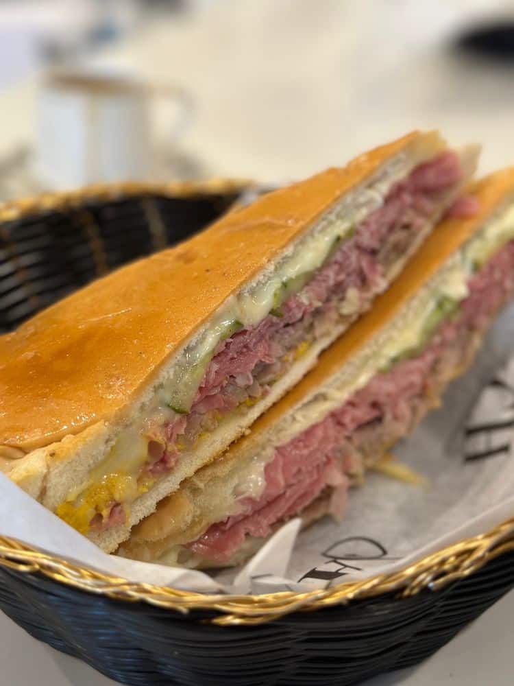 Sanguich De Miami Cuban Sandwich. Best in Little Havana, a little bit thinner than Columbia Restaurant in Tampa.