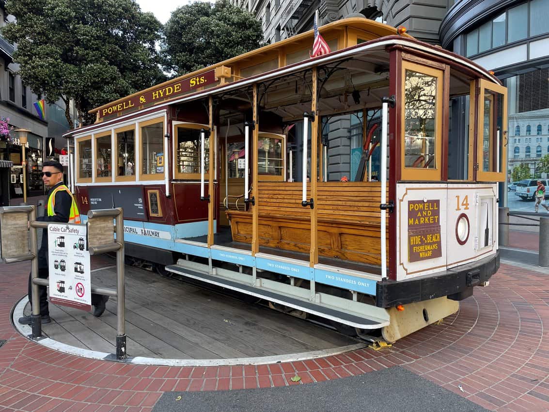 One great thing about San Francisco's poor reputation at the moment is that there are not many tourists and you can walk right up and hop on a cable car instead of having a long wait.