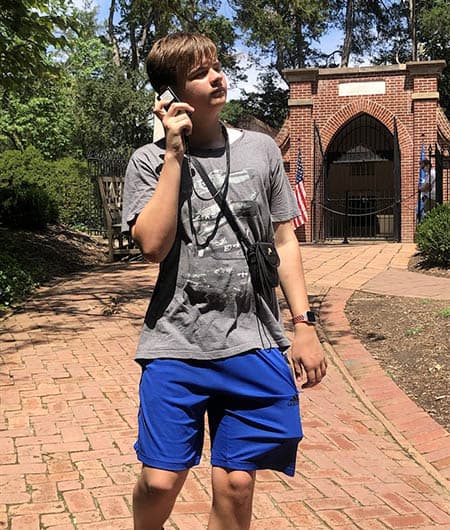 Taking Teens to Washington, D.C. 2 Listening to the audio tour near George Washington's burial site at Mount Vernon. Photo credit Kirsten W. Larson