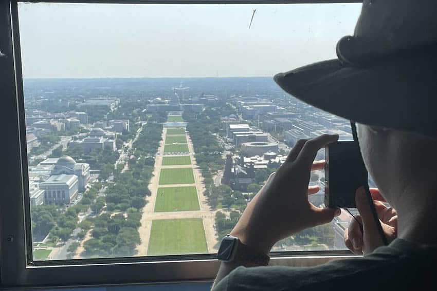 Taking Teens to Washington, D.C. 5 Capturing Instagram views of the U.S. Capitol from The Washington Monument. Photo by Nils Larson