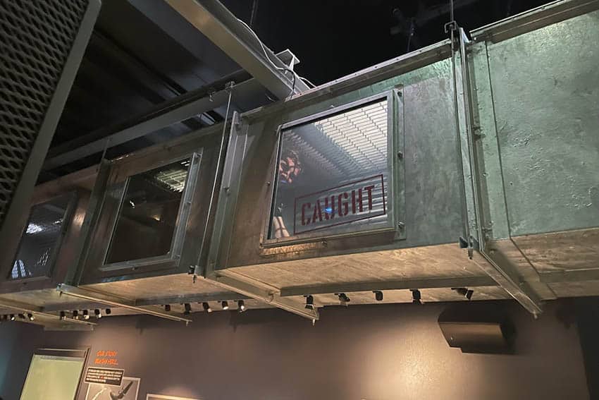 Taking Teens to Washington, D.C. 12 Caught sneaking through an air duct at the International Spy Museum, Photo by Nils Larson