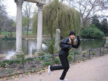 Running in the Parc Monceau.