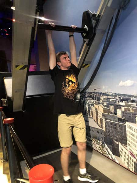 Taking Teens to Washington, D.C. 8 Dangling from a simulated construction crane at the International Spy Museum. Photo by Kirsten W. Larson