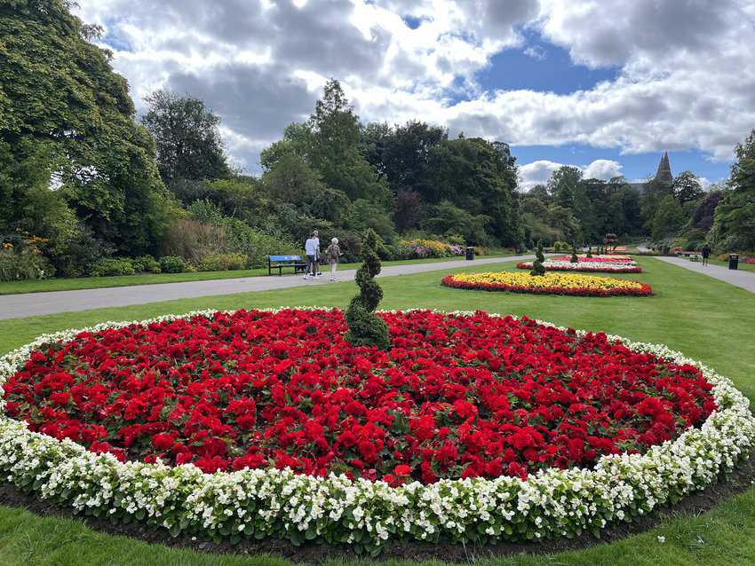 Navigating the Scottish Highlands by Car 3 The beautiful gardens leading to Machar's Cathedral in Seaton Park.