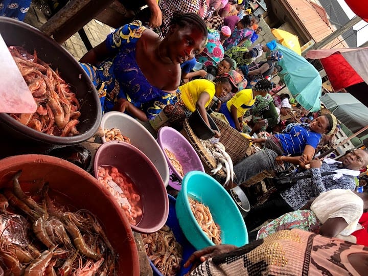 Seafood market Makoko, photo by Victoria Pepple