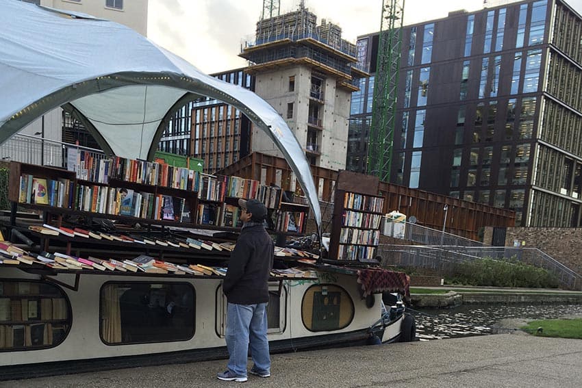 A Walking Tour of London 14 Word on the Water, the bookstore barge on the Regents Canal near the King’s Cross station.