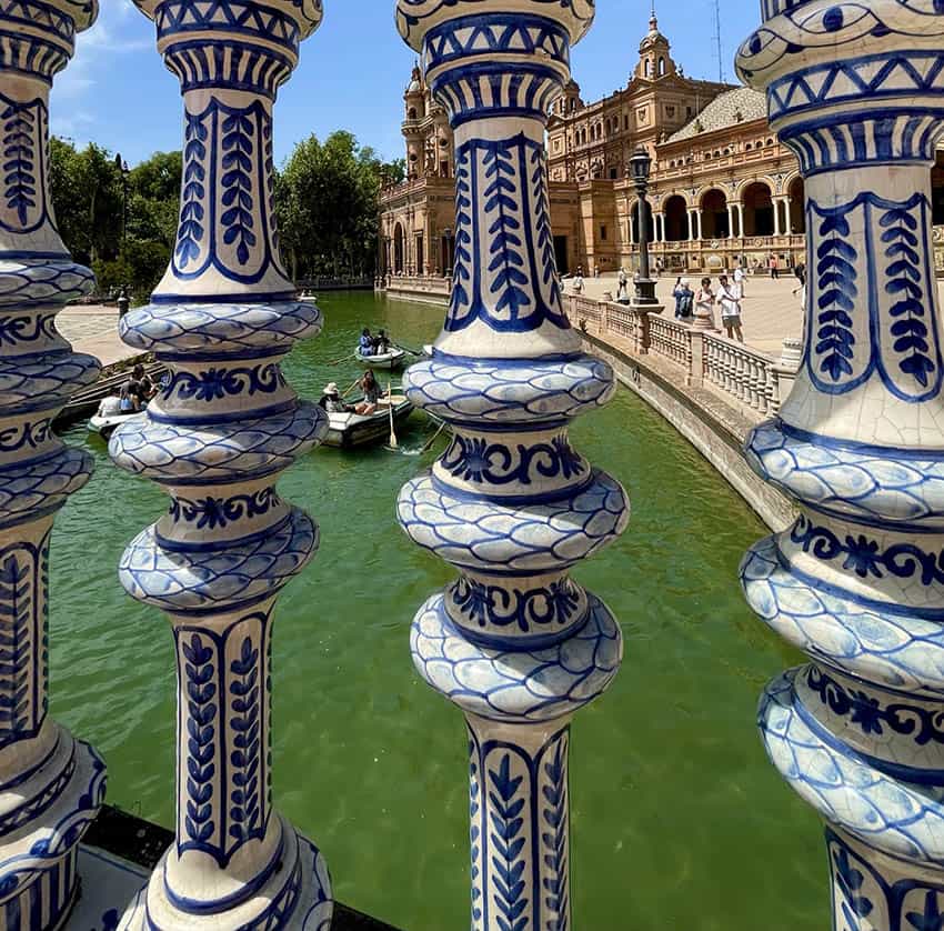 How People Pay for Travel Today 5 Seville's Plaza Espana is a great spot for people wathing and admiring the beautiful tilework. Photo by Terri Colby