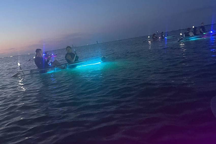 Glow Row kayaking