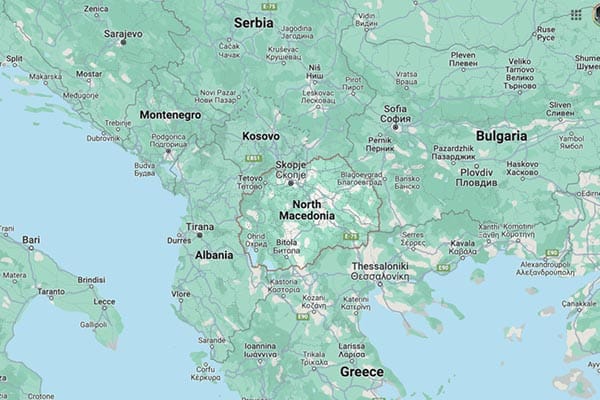 Map of North Macedonia