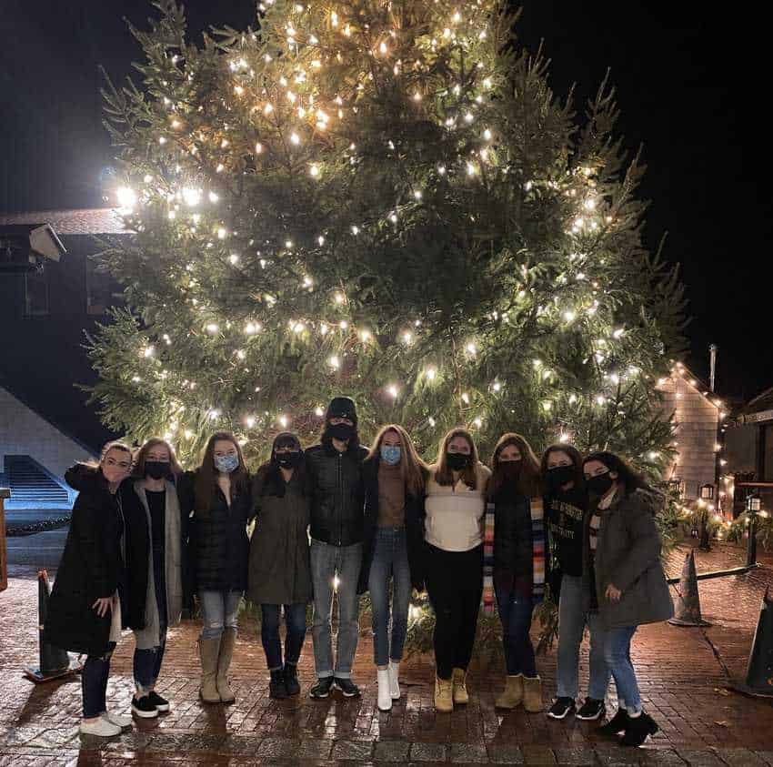 Downtown Newport's Christmas Tree Lighting in 2020 (hence the masks).