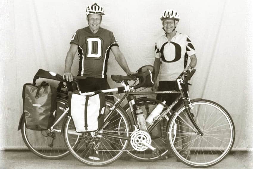 Kari Loya and his father on their cycling journey