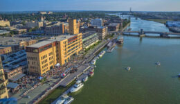 Downtown Green Bay Wisconsin and the Fox River. Chris Rand photo.