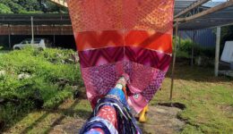 Batik drying in the tropical sun