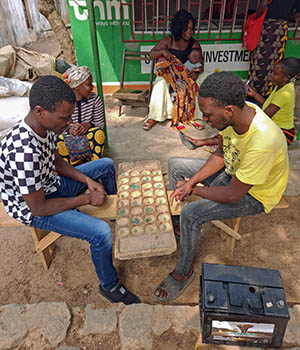 Playing games in Malawi.