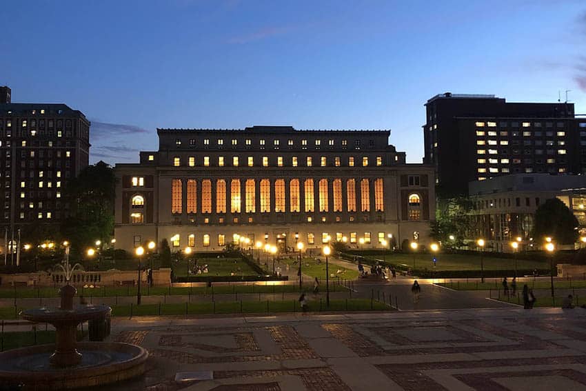 Four of the Best Parks in Upper Manhattan 4 The nighttime campus view of Columbia University in the City of New York. Photo by Susmita Sengupta