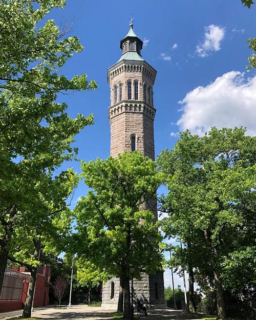 Four of the Best Parks in Upper Manhattan 8 The impressive High Bridge water tower at the High Bridge Park in Upper Manhattan. Photo by Susmita Sengupta