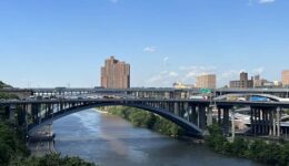 A lovely view of bridges over the Harlem River from the High Bridge Park walkway. Photo by Susmita Sengupta