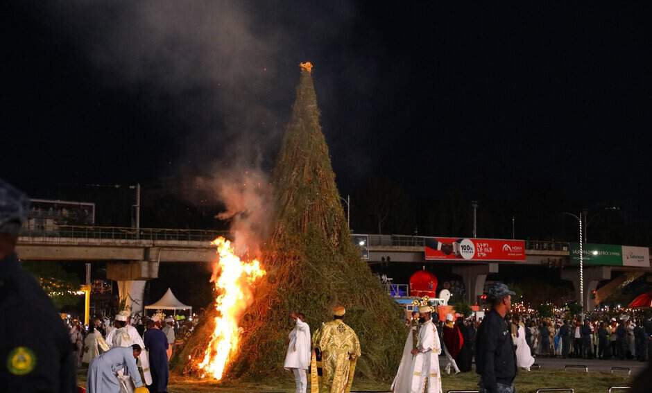 Addis Ababa's Heavenly Heritage 3 Demera bonfire at Meskel Square in Addis Ababa