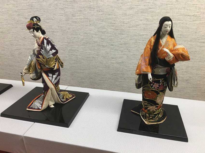 Traditional Japanese dolls in a doll museum.