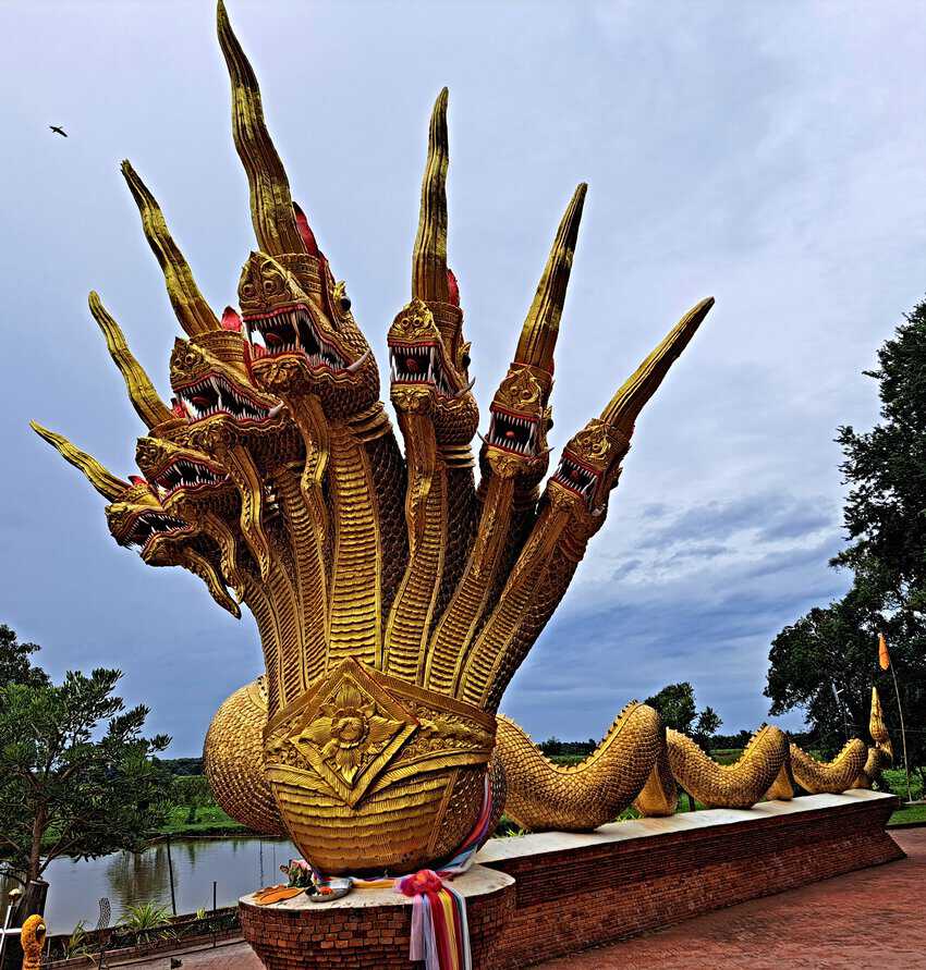 Seven-headed Naga soaring seven meters high and weighing seven tons