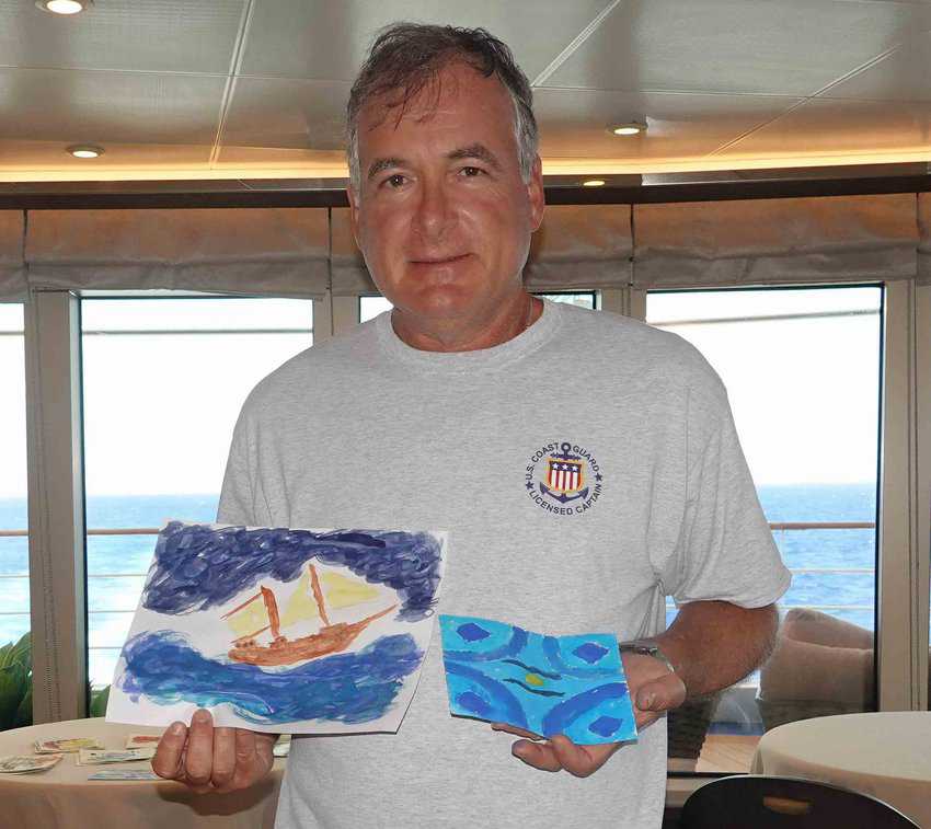 Transatlantic Tab with his paintings from the journey.