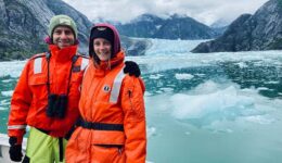 At the mouth of the LeConte glacier where it meets the sea. This spectacular glacier is North America's southern-most tidewater glacier and is part of a massive glacial system that stretches 120 miles between the Stikine and Whiting rivers.