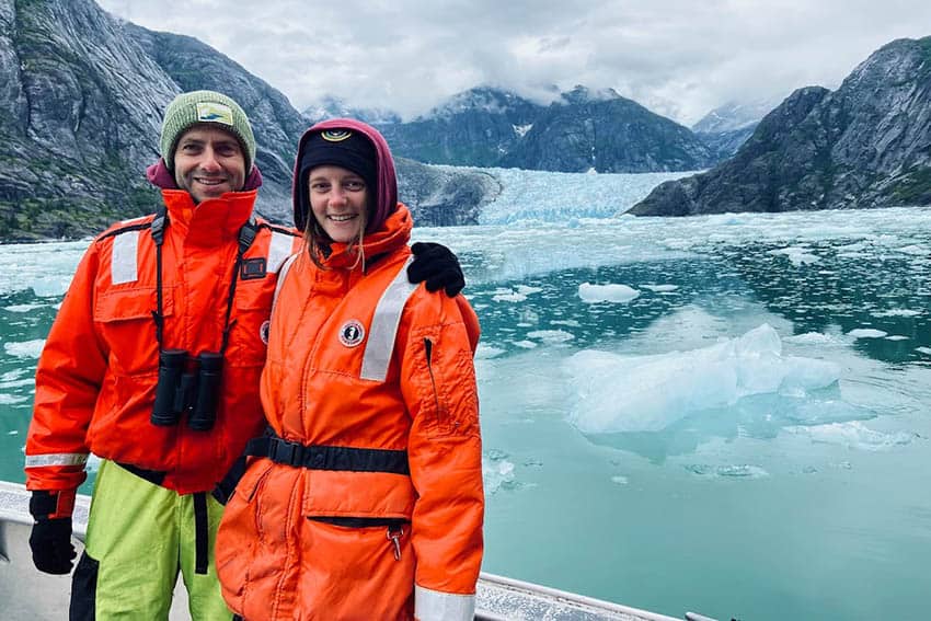 At the mouth of the LeConte glacier where it meets the sea. This spectacular glacier is North America's southern-most tidewater glacier and is part of a massive glacial system that stretches 120 miles between the Stikine and Whiting rivers.