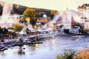 Steam riding at TheSprings Resort and Spa in early winter