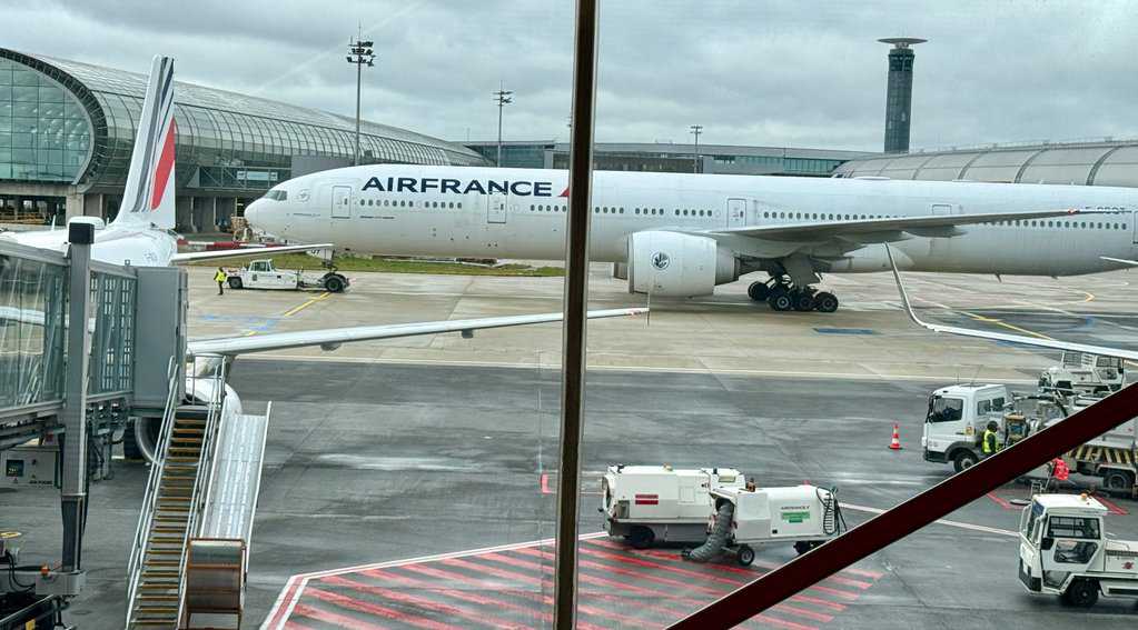Air France Airbus airliner in Charles De Gualle Airport in Paris. medications
