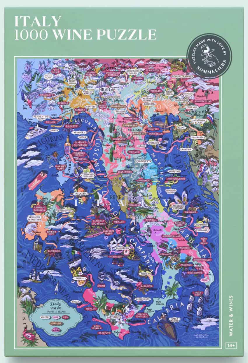 Puzzle out your Italian, French, German, or Californian wines with a Water &amp; Wines puzzle.