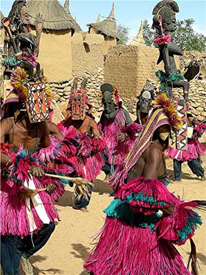 Some Dogon masks are 30 feet high.