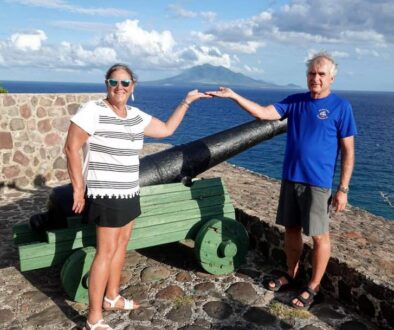 Looking at St Kitts across the Statia Channel