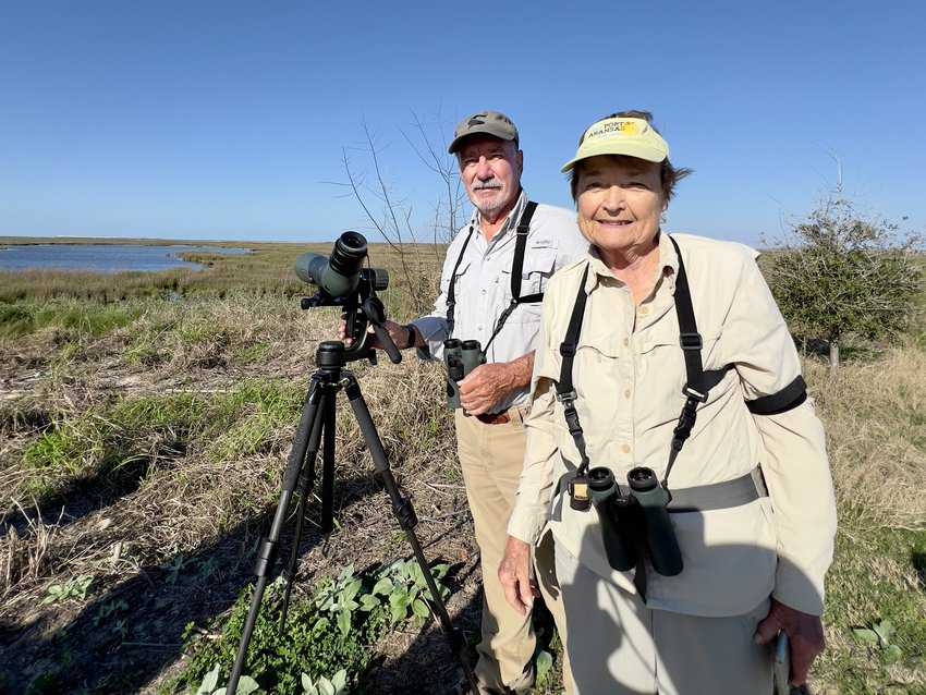 Whooping it Up in Port Aransas, Texas Gulf Coast 2 Dr. Joan and Scott Holt on the Nature Preserve Walking Tour
