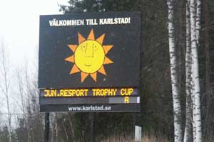 Karlstad, Sweden: A Cultural Revival in the Solar City 5 Karlstad’s logo - a smiling sunny face – welcomes visitors arriving along the E18