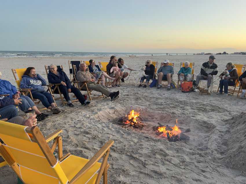 Whooping it Up in Port Aransas, Texas Gulf Coast 9 Bonfire on the beach Mustang Island Port Aransas Texas.