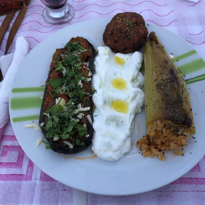 Albania Road Trip All Alone 3 A veggie feast in Gjirokaster, Albania.