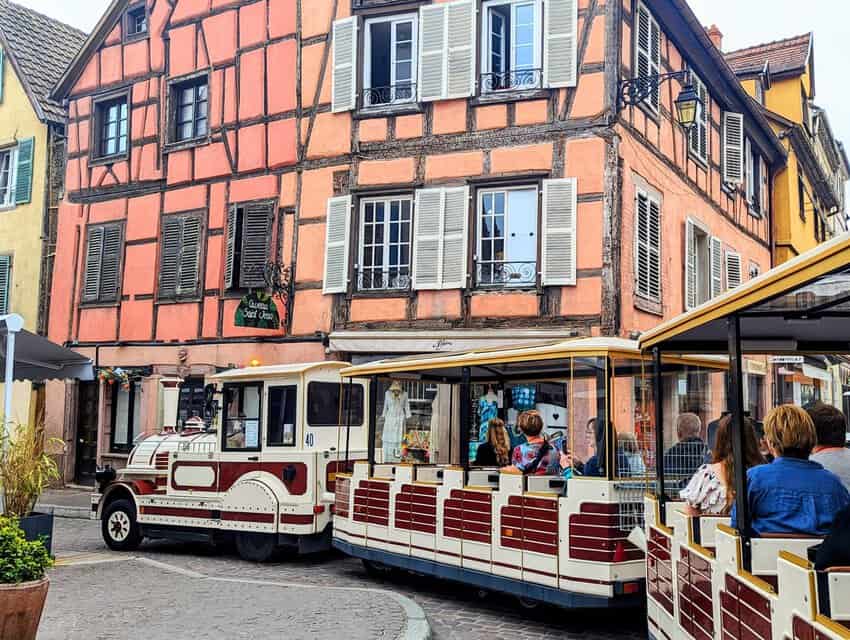 Taking Le Petite train all around Colmar. Touristy but fun!