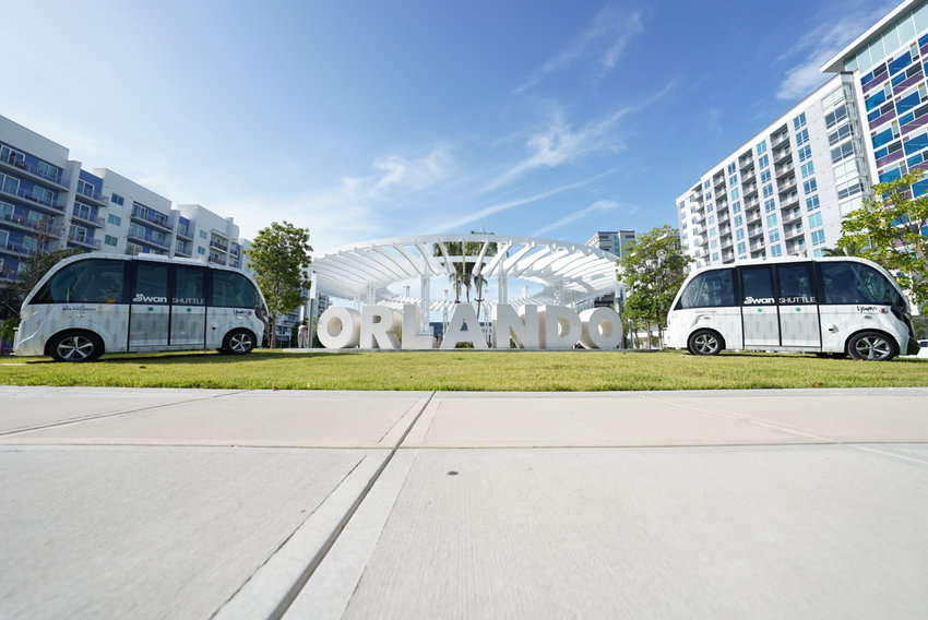 Innovative Transportation All Around Florida 3 SWAN Shuttles in Orlando. City of Orlando photo