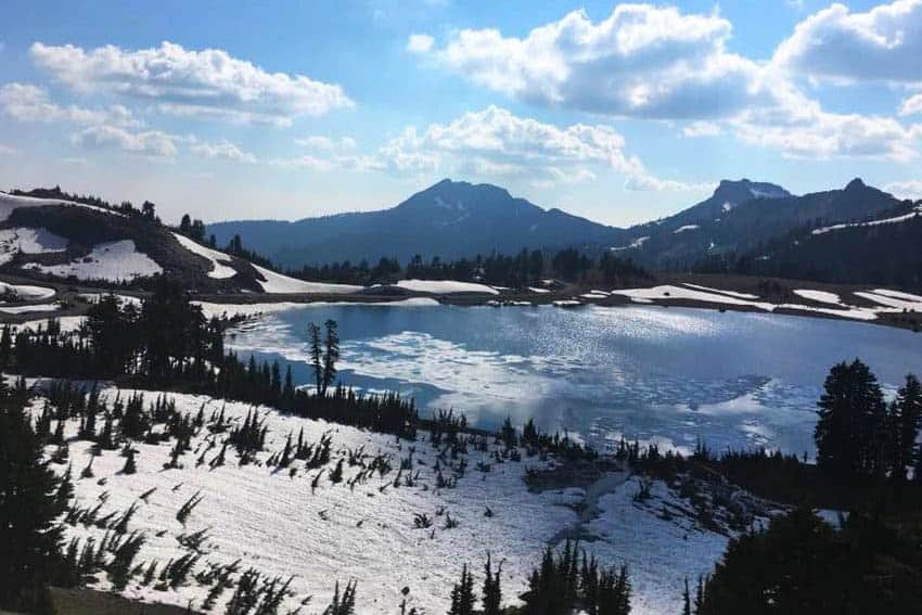 Lassen Volcanic National Park: California’s Least-Visited 4 Floating ice on Lake Helen. Photo by Noreen Kompanik