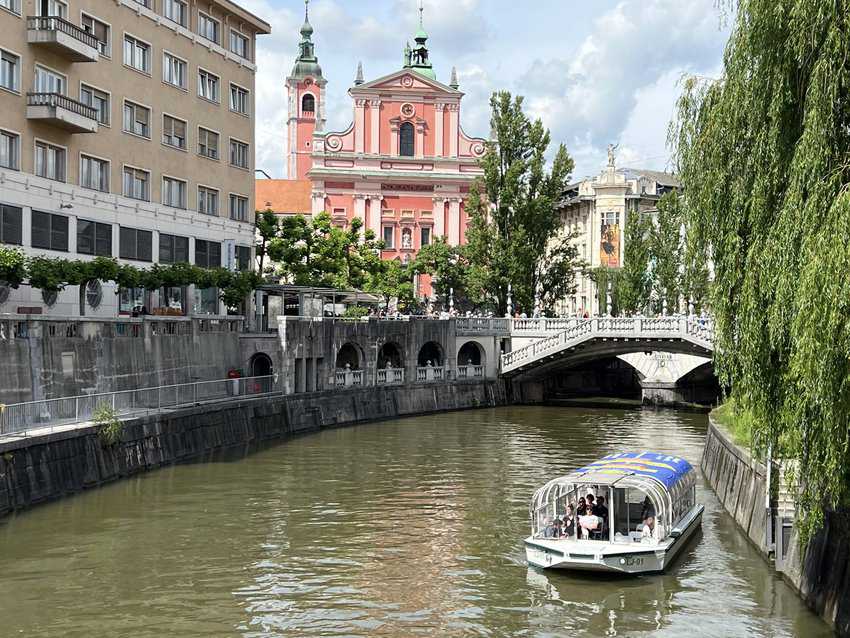 Slovenia: Forests, Vineyards, and Medieval Villages 16 Boat tours are a popular activity on the Ljubljanica River. Sharon Kurtz photo