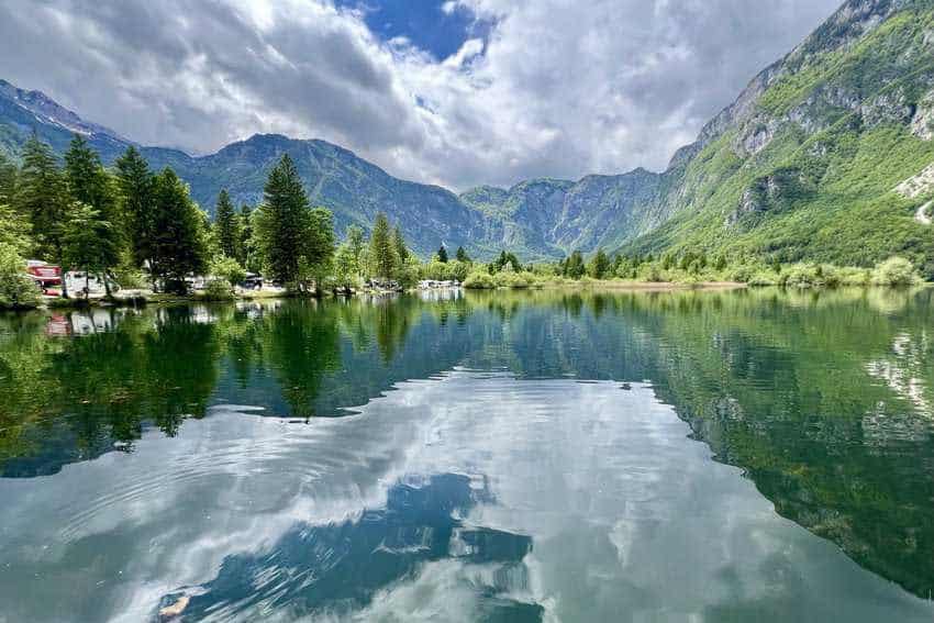Slovenia: Forests, Vineyards, and Medieval Villages 5 Lake Bohinj in Triglav Nat'l Park. Sharon Kurtz photo