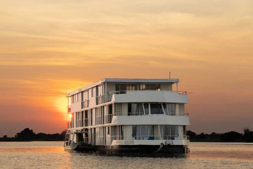 The Zambezi Queen, a floating boutique hotel.